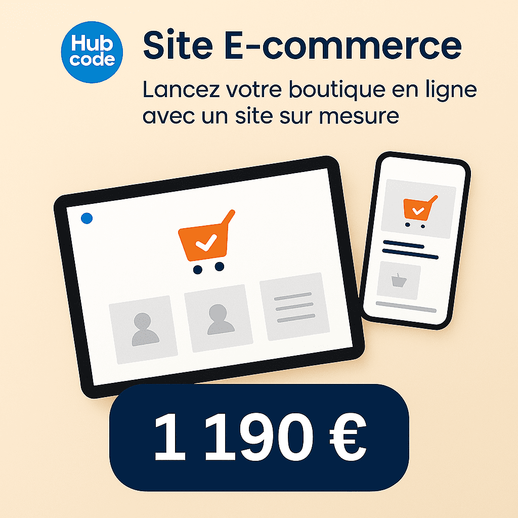 pack creation site e commerce de chez hubcode a partir de 1190 euros