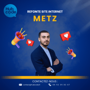 Illustration Hubcode pour la refonte de site internet à Metz — service professionnel de modernisation web, responsive et optimisé SEO, proposé par une agence web locale.